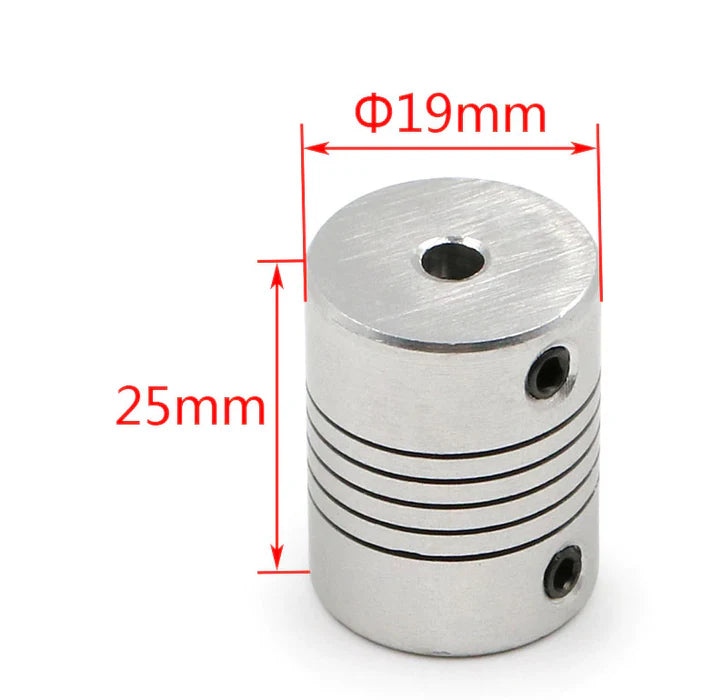 Cople flexible de aluminio 5*5*25mm