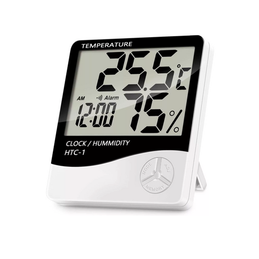 Termometro digital con higrometro y reloj HTC-1