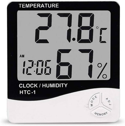 Termometro digital con higrometro y reloj HTC-1