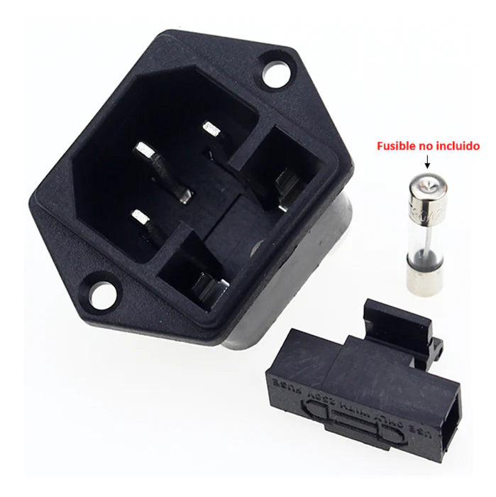 Clavija IEC C14 con porta fusible