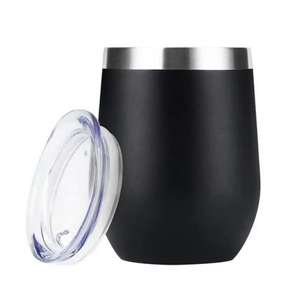 Vaso vino termico con tapa 12 oz - Negro
