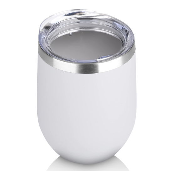 Vaso vino termico con tapa 12 oz - Blanco
