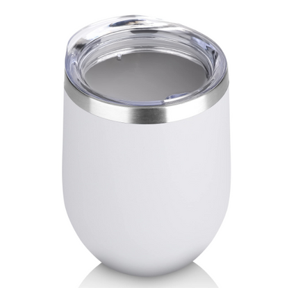 Vaso vino termico con tapa 12 oz - Blanco