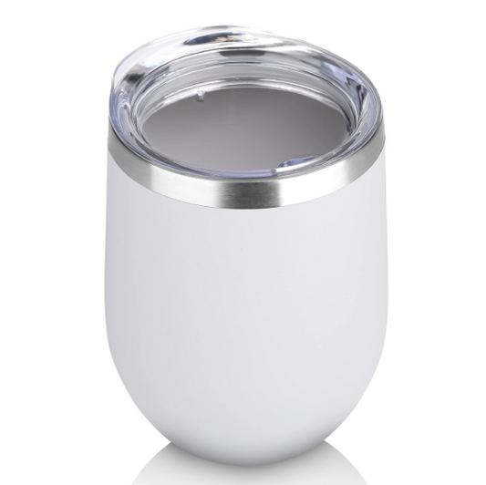 Vaso vino termico con tapa 12 oz - Blanco