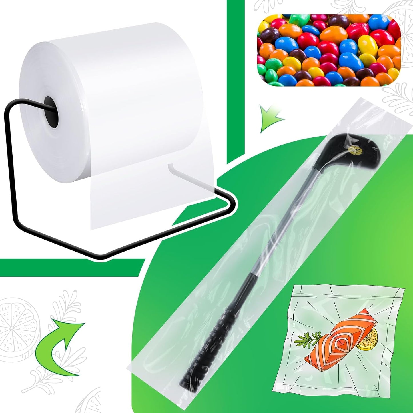 Rollo de bolsa para empacado de polietileno 18cm