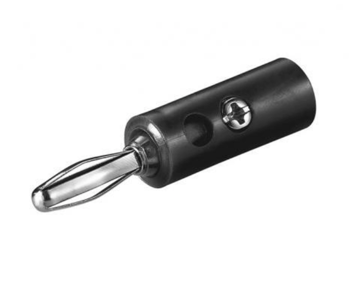 Conector banana macho negro 4mm